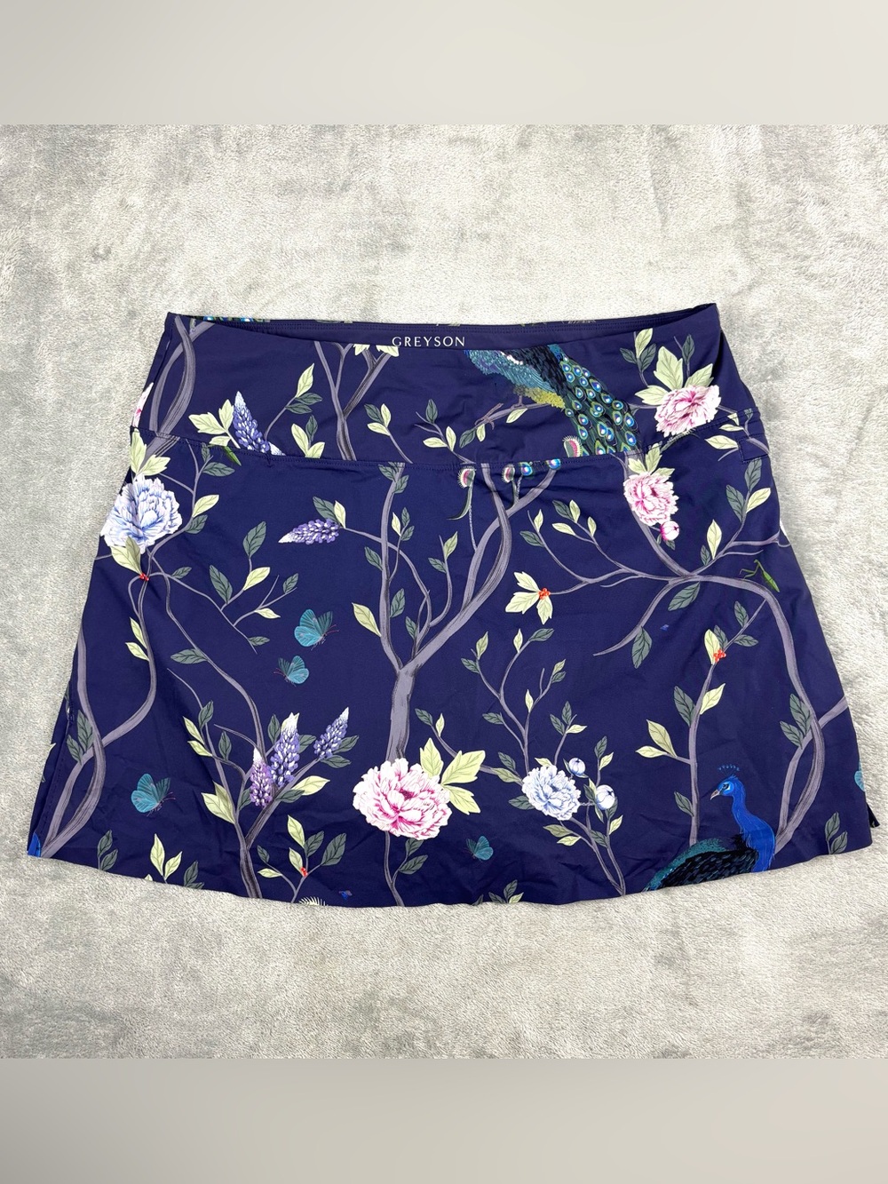 Greyson Skirt Womens Medium Blue Floral Scarlett Phoenix Garden of Venus Skort